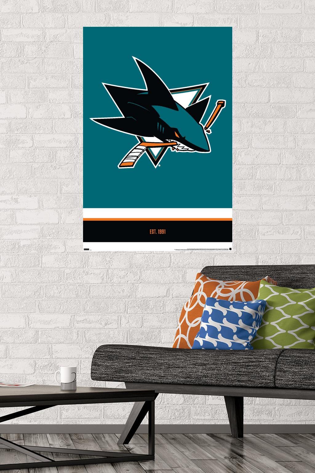 NHL San Jose Sharks - Logo 21 Wall Poster : Amazon.co.uk: Sports